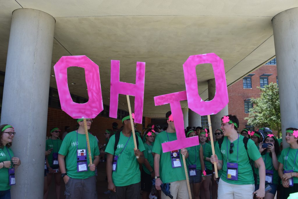 OJCL delegates with O-H-I-O.