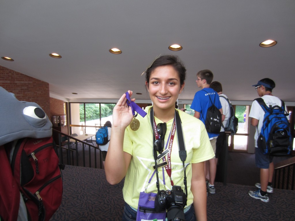 Sara with her bling