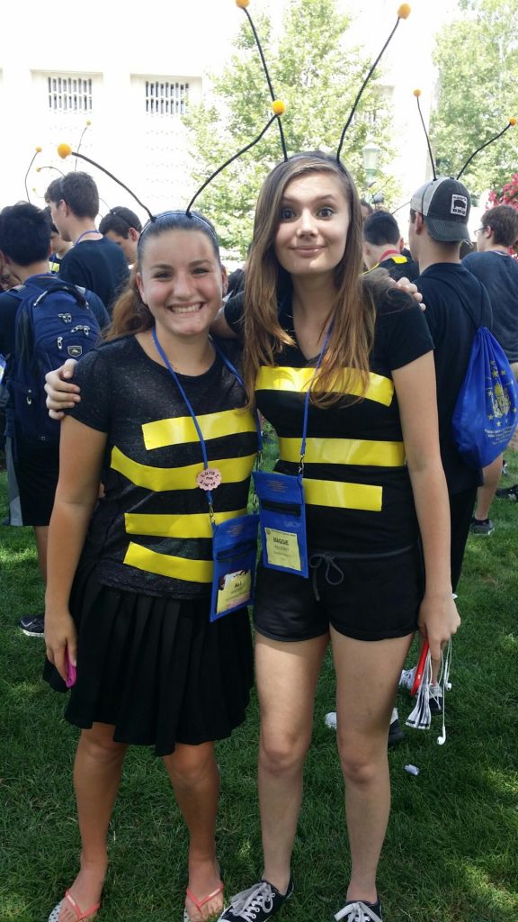 OH dressed as bees for the theme 'Blooming-a-ton'